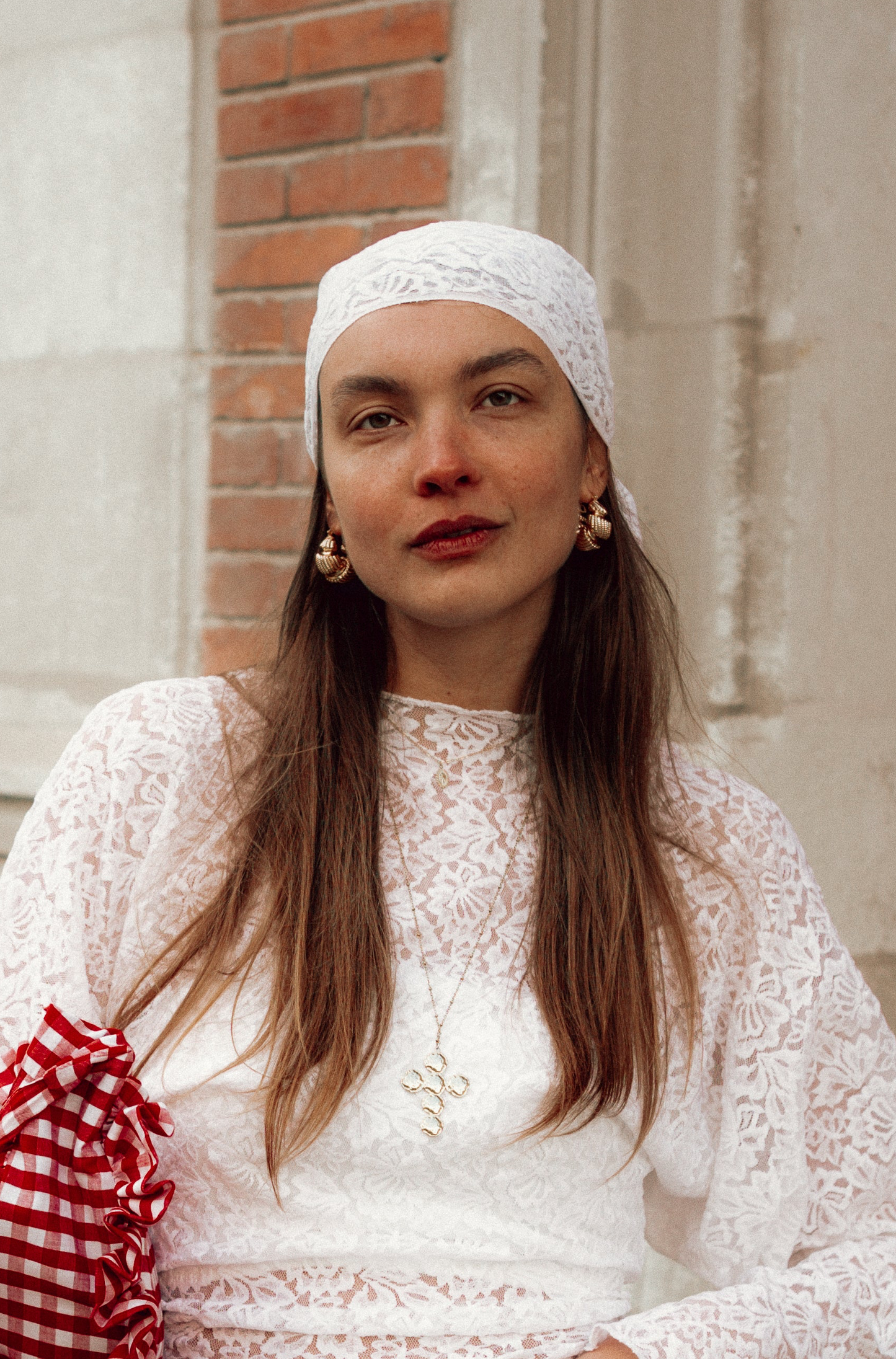 Foulard Cloquette - Blanc en dentelle