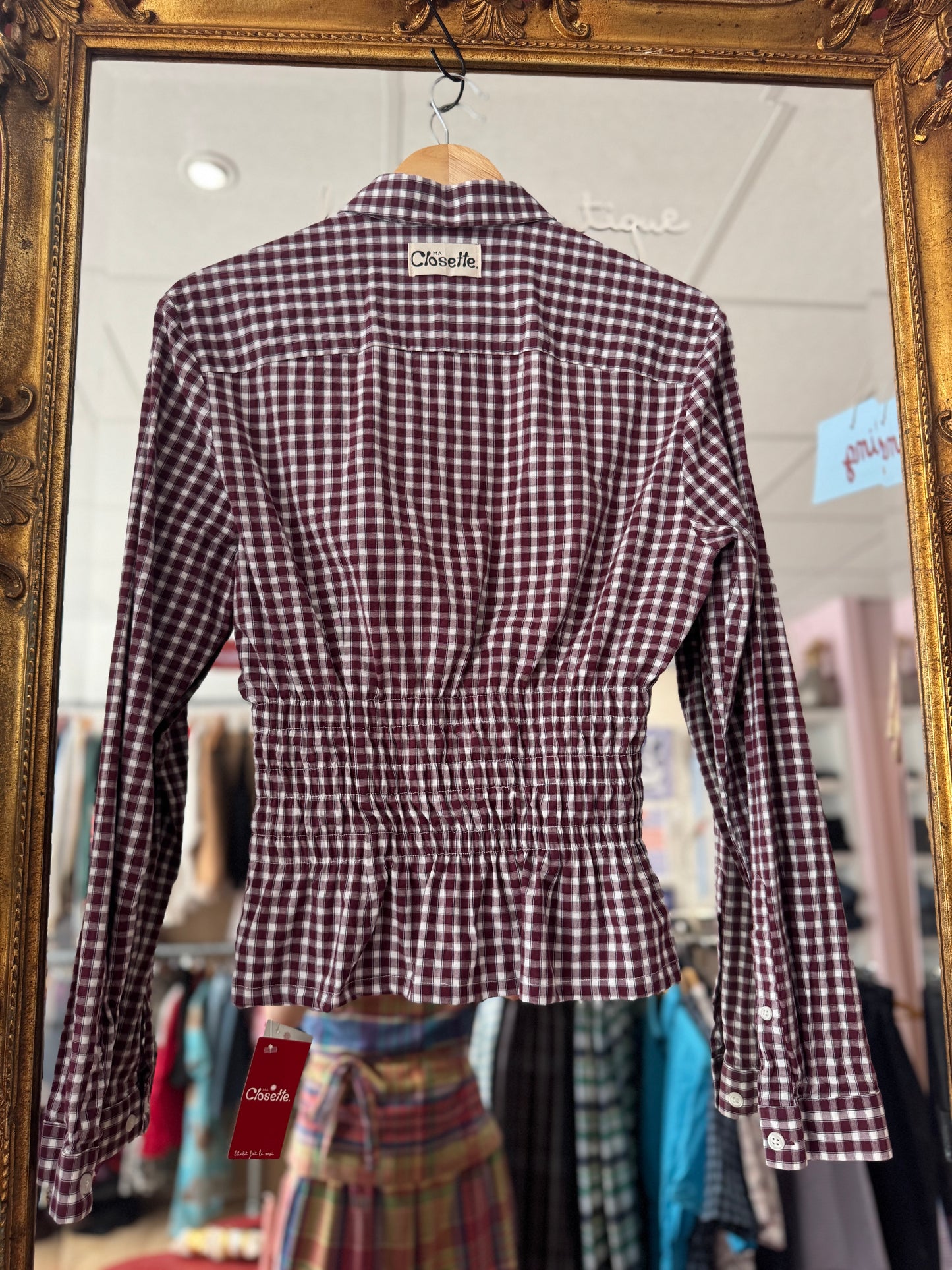 Chemise Colette - carreaux bordeaux