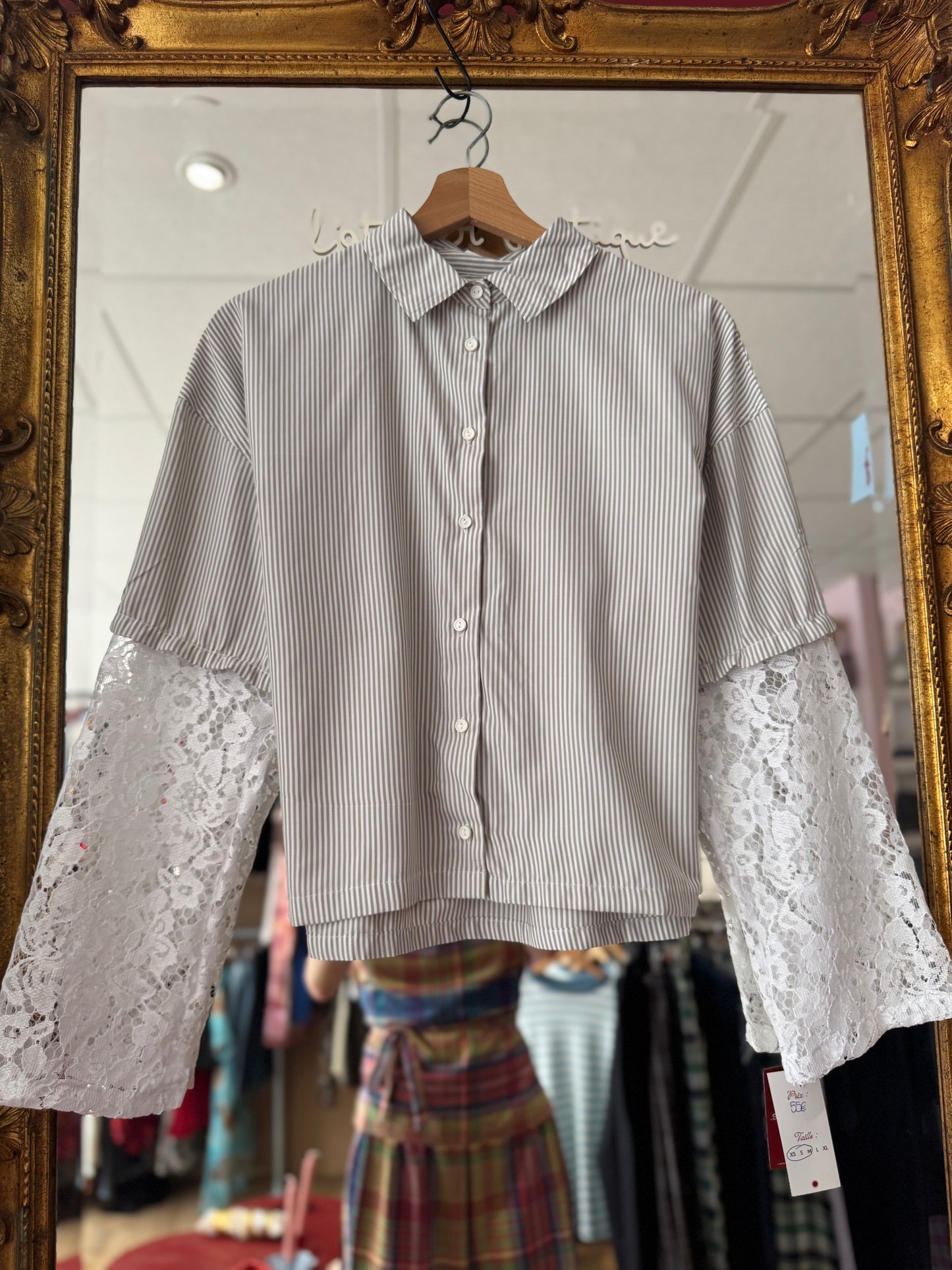 Chemise YANOU - rayures beige