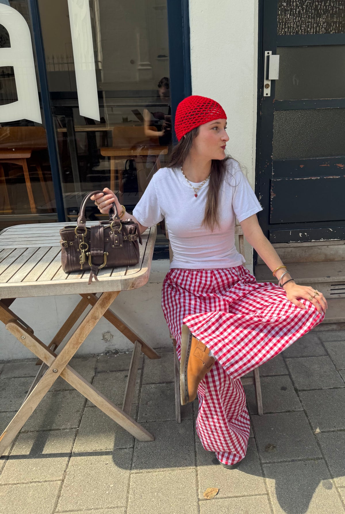 Pantalon Popole - Vichy rouge