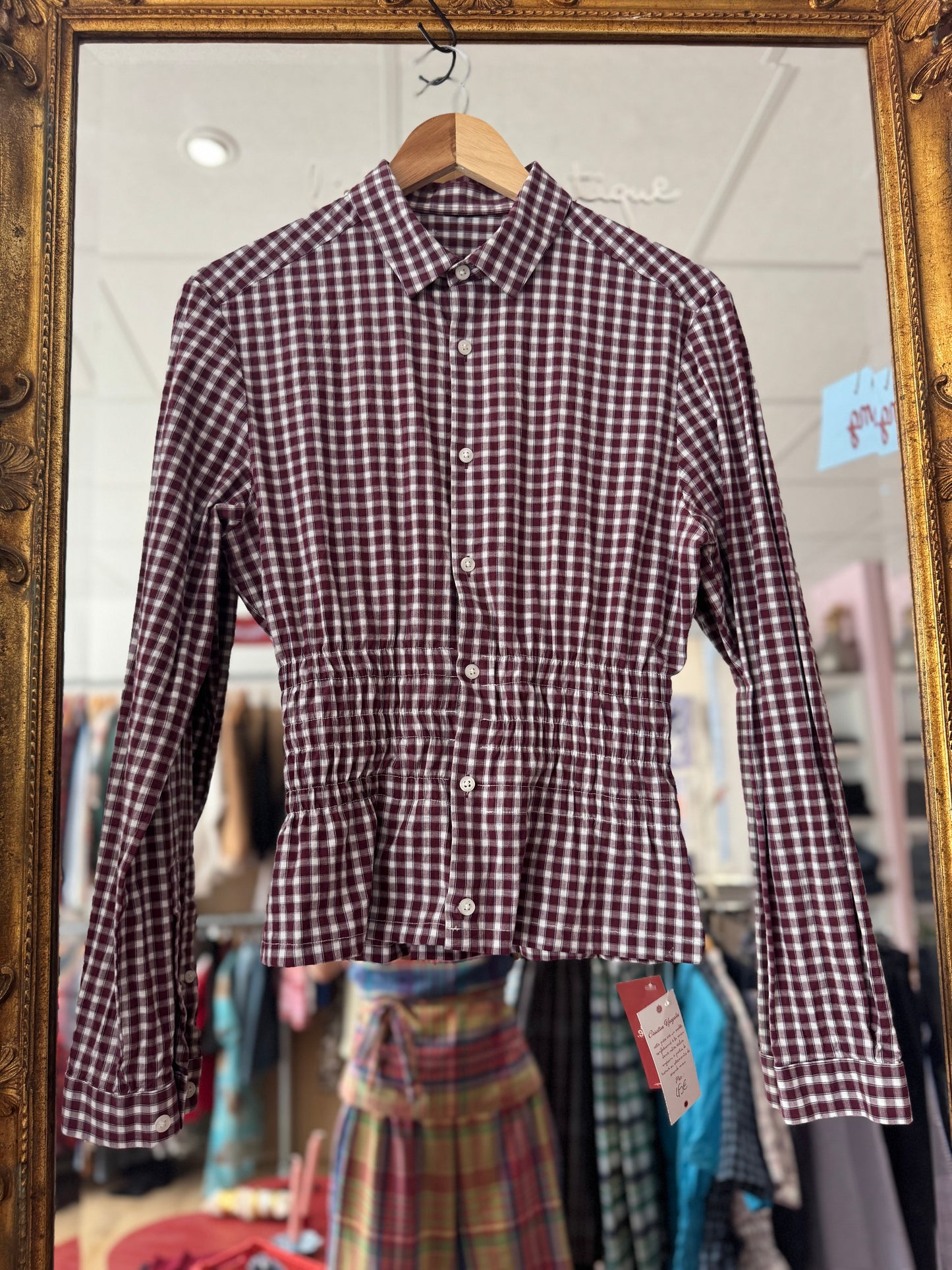 Chemise Colette - carreaux bordeaux