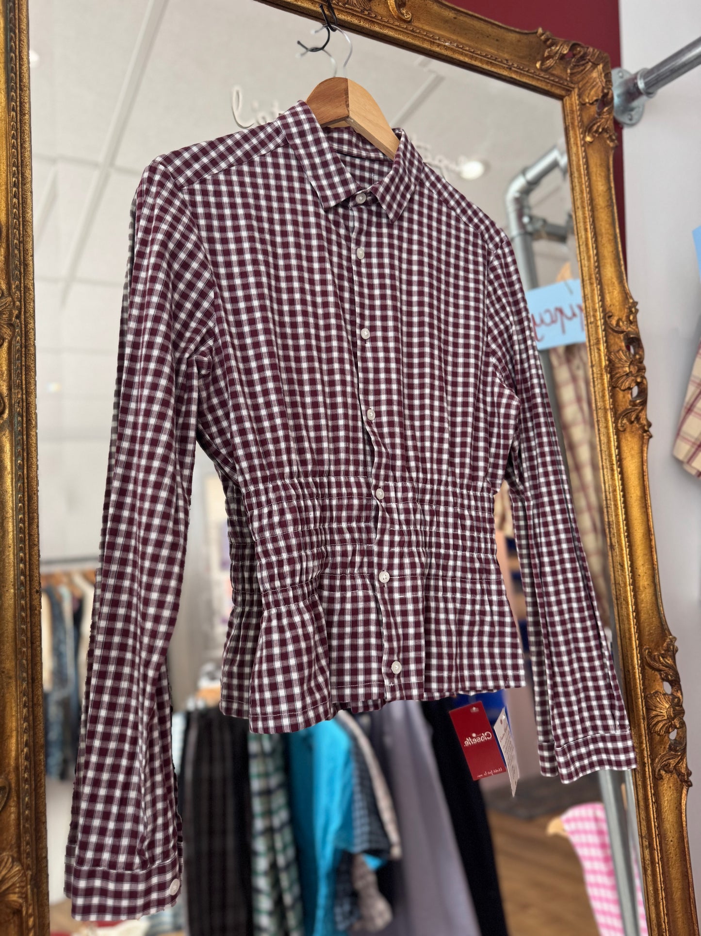 Chemise Colette - carreaux bordeaux