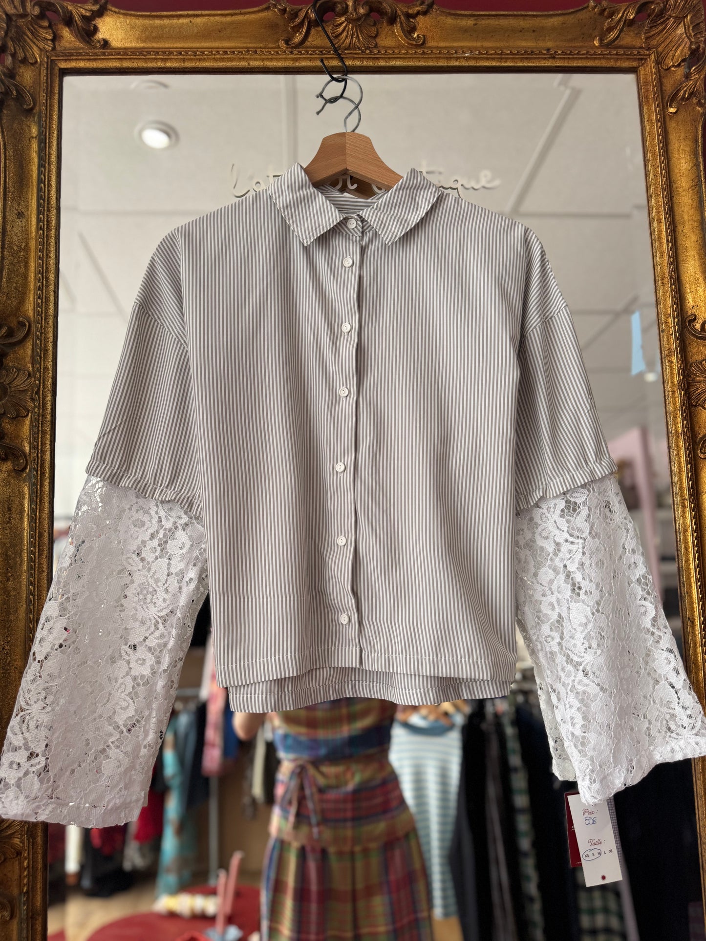 Chemise YANOU - rayures beige