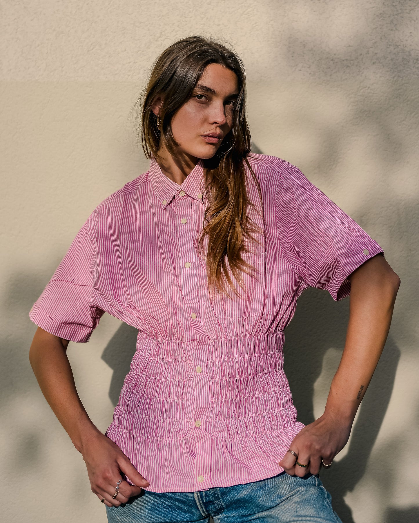 Chemise Colette - rose rayures