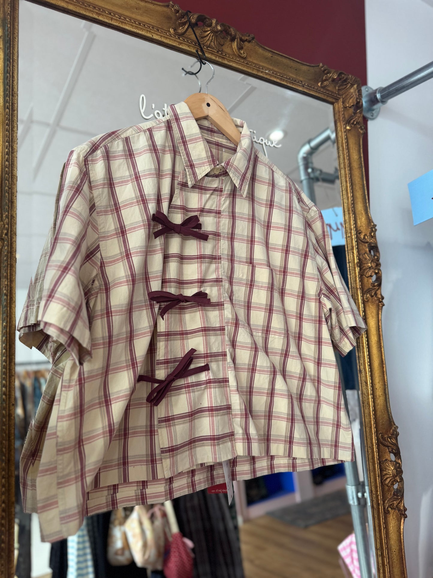 Chemise Coco - beige et bordeaux