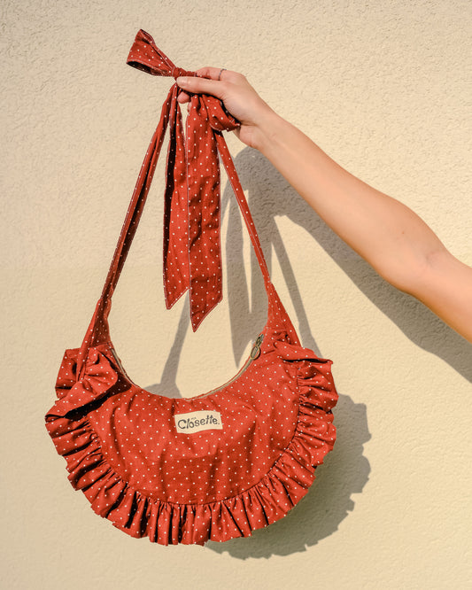 Dede bag - rust with polka dots