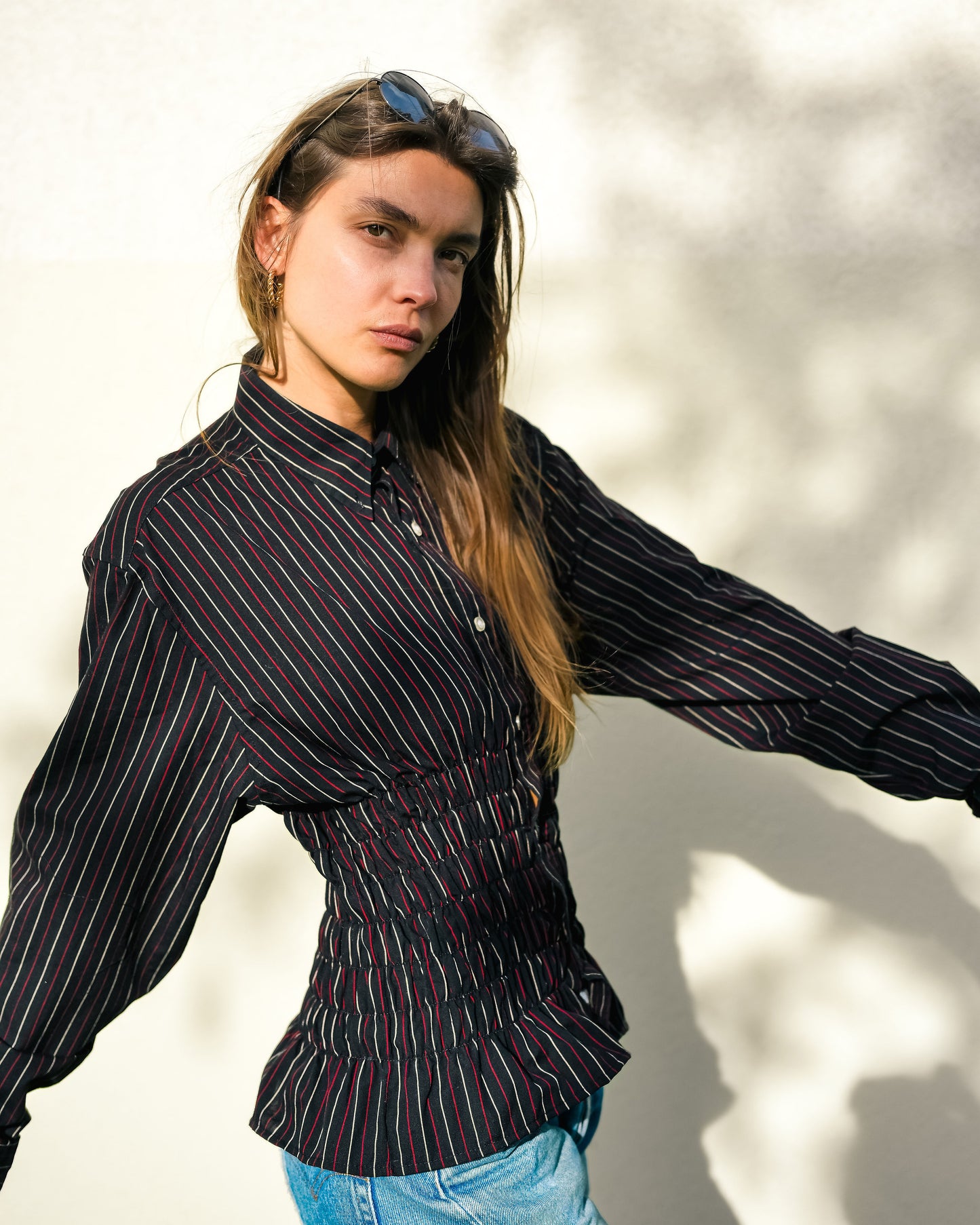 Chemise Colette - noir à rayures